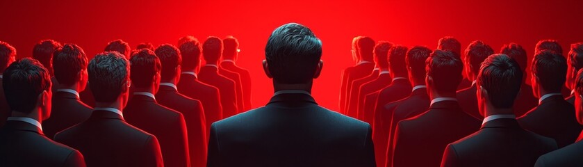 A business leader giving a presentation to a diverse team, with bright office lighting and plenty of room for motivational leadership copy. 3D illustration