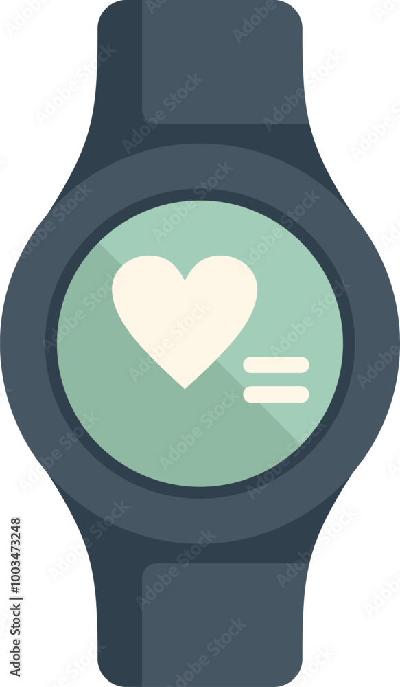 Poster modern smartwatch displaying heart rate with icon on screen