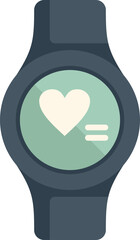 Modern smartwatch displaying heart rate with icon on screen