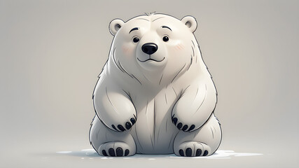 Cute Cartoon Polar Bear Character Design