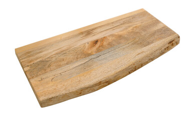 Charcuterie board with live edge wood slab with white open space angled with perspective