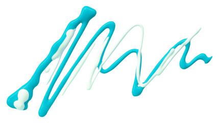 Light blue watercolor drop zigzag isolated on transparent background