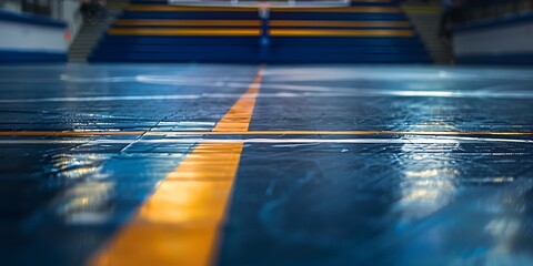 the wrestling mat highlighting the intensity of the sport