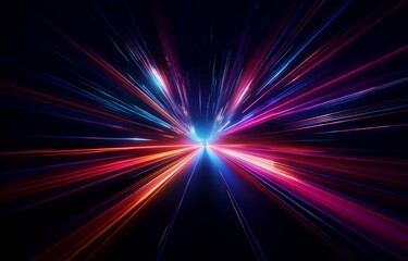 Obraz premium Abstract background with lines of light streaking out from a central point, creating a sense of speed and movement.