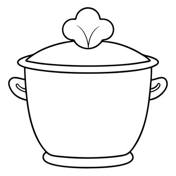 recommend clip art: Casserole Dish: A simple line drawing of a casserole dish with a lid and a decorative knob on top. This versatile kitchenware is perfect for baking and serving a variety of dishes.  