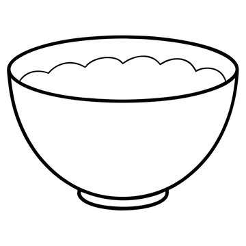 recommend clip art: Simple Line Drawing of a Bowl of Oatmeal