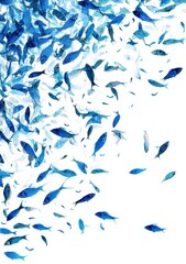 School of fish in blue