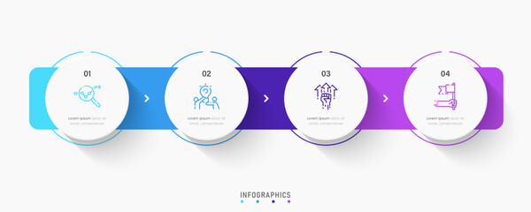 Vector Infographic label design template with icons and 4 options or steps. Can be used for process diagram, presentations, workflow layout, banner, flow chart, info graph.