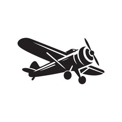 old plane vector silhouette icon