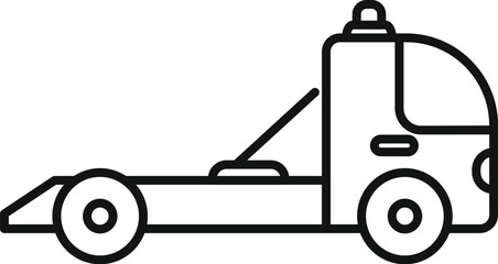 Simple outline evacuation truck for emergency towing service