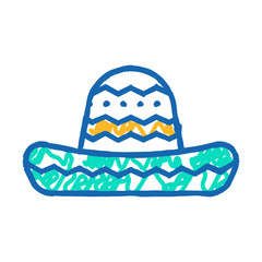 cinco de mayo holiday doodle icon sketch vector. cinco de mayo holiday sign. isolated symbol illustration