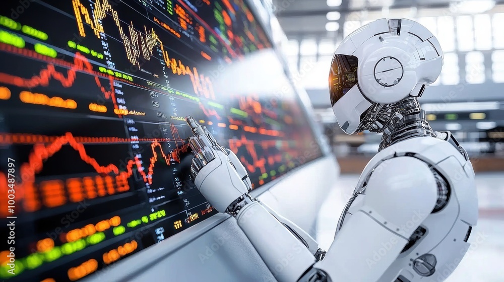 Poster robotic analysis of financial data on screen