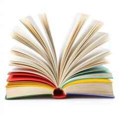 Fototapeta premium A stack of vibrant books, showcasing a range of colors and sizes, perfect for any bibliophiles collection.