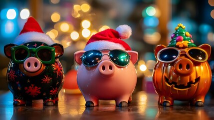 Fototapeta premium Festive Piggy Bank 