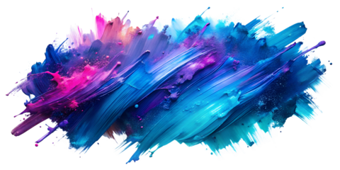 abstract paint stroke fluid liquid blue purple color paint stroke isolated on a transparent background