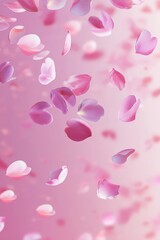 Naklejka premium Pink flower petals falling