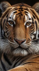 Fototapeta premium Portrait photo of an tiger. Close-up of an tiger eye's. Amazing scene of wild animals