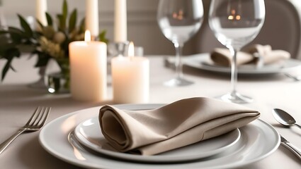 A Folded Linen Napkin Embodying Sophisticated Dining