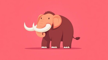 Obraz premium A charming handdrawn mammoth brings prehistoric joy and whimsy to any creative project or animation.