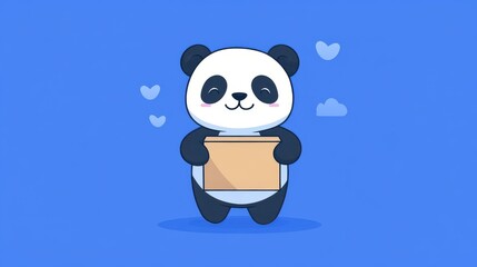 A delightful panda design paired with a sleek box, perfect for making your courier service eyecatching and modern.