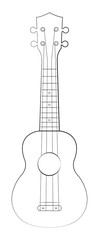 ukulele silhouette vector illustration Transparent White Background
