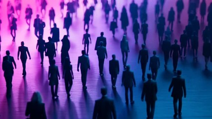 Crowd of People Walking in Vibrant Colors During a Lively Event Generative AI