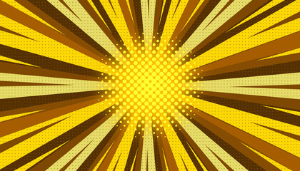 Fototapeta premium Abstract yellow comic halftone modern retro pattern with halftones for template, cover, banner, poster, background