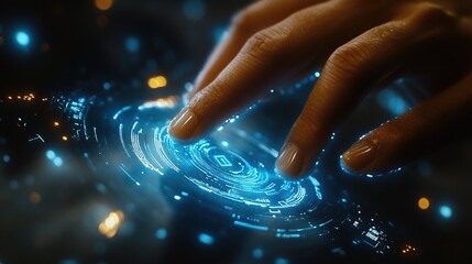 Finger touch AI bot, creative services icons, Virtual Blue Technology