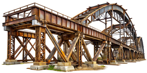 An old rusty bridge cut out