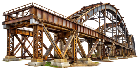 An old rusty bridge cut out