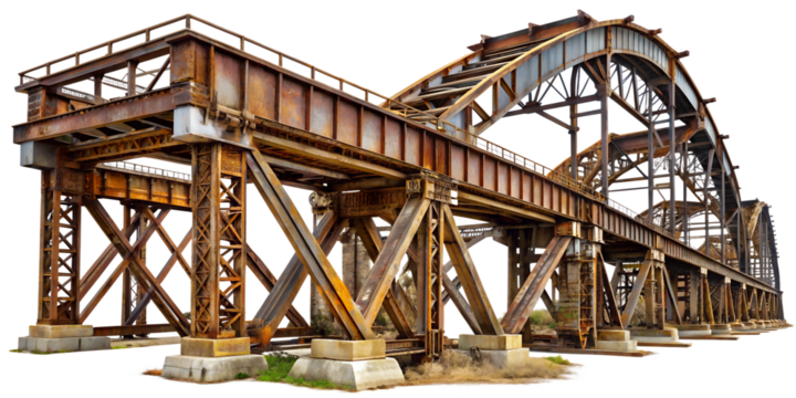 An old rusty bridge cut out