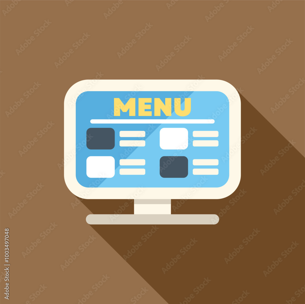 Poster digital display showing menu options, providing a modern ordering experience for customers in a rest
