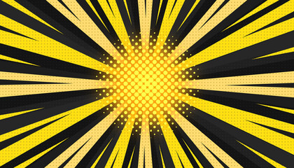 Abstract black yellow comic halftone modern retro pattern with halftones for template, cover, banner, poster, background