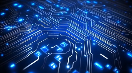 Obraz premium Abstract Blue Circuit Board Technology Background