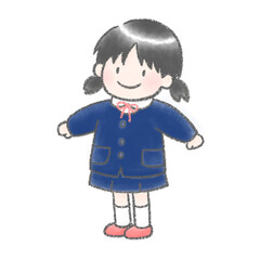 制服を着た幼稚園児の可愛い女の子