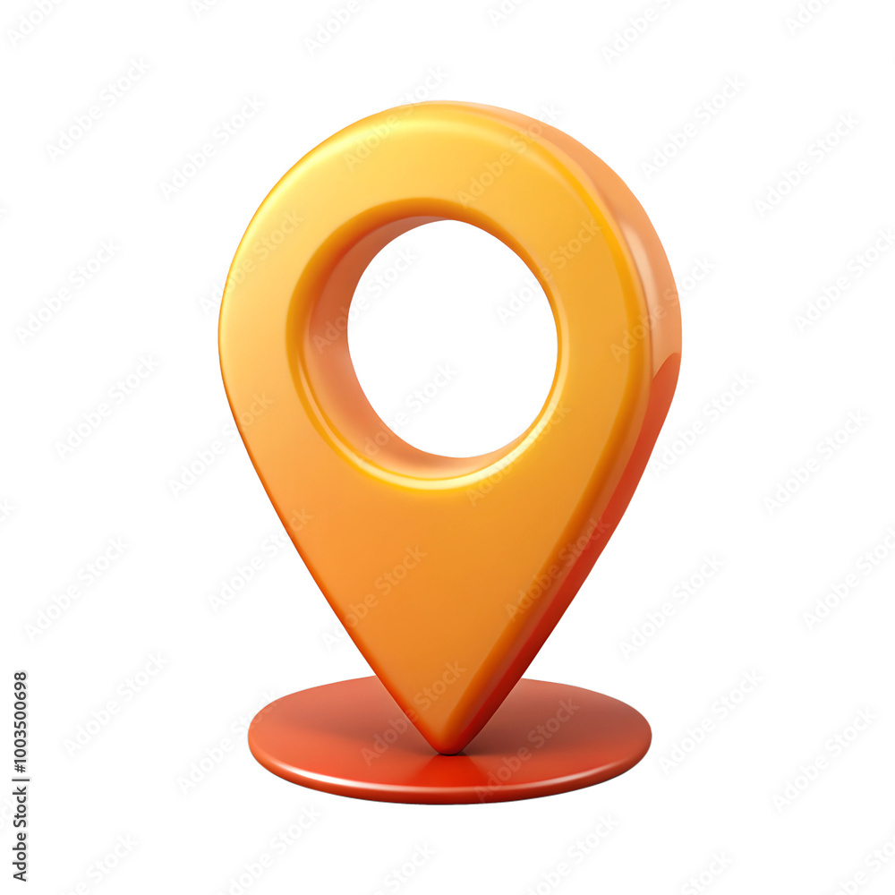 Fototapete Map pointer 3d icon cartoon style floating on transparent background