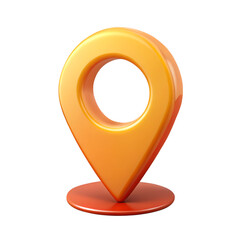 Map pointer 3d icon cartoon style floating on transparent background