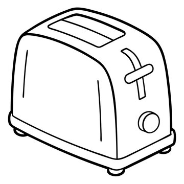 recommend clip art: Classic Toaster Outline: A simple, yet iconic illustration of a classic toaster, perfect for minimalist kitchen design, cooking, or breakfast themed projects.  