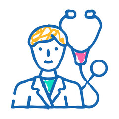 pulmonologist doctor doodle icon sketch vector. pulmonologist doctor sign. isolated symbol illustration