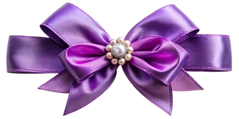 Purple coquette ribbon bow accessories accessory flower on white background