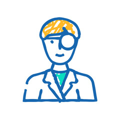 Obraz premium ent doctor doodle icon sketch vector. ent doctor sign. isolated symbol illustration