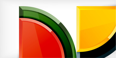 Abstract background - circles and round triangles with 3d effect. Vector Illustration For Wallpaper, Banner, Background, Card, Book Illustration, landing page