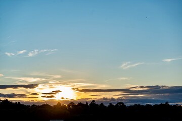 Sunset over the City of Chester in Chester, England, UK on a early Fall day 