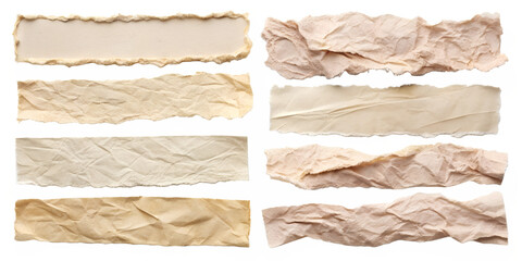 Set of pastel light pink beige cream crushed wrinkle on a white background