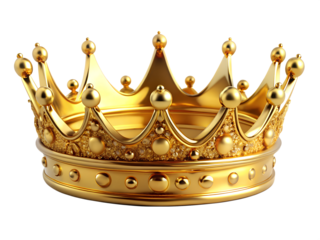 Golden crown isolated on white background
