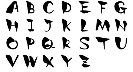 アルファベット・大文字のセット/手書きの筆文字素材