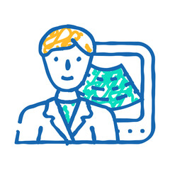 ultrasound medicine worker doodle icon sketch vector. ultrasound medicine worker sign. isolated symbol illustration