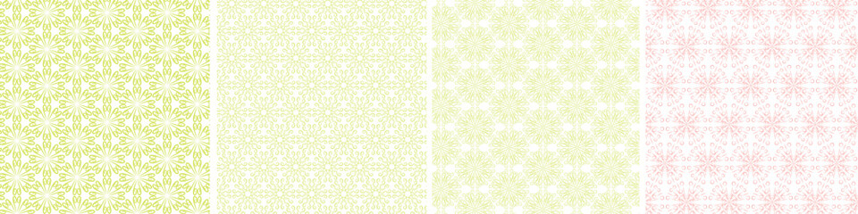 Vector pattern images with abstract patterns, leaves, balls, batik