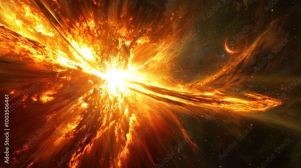 Canvas Prints fiery explosion in space