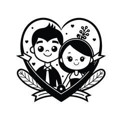 HAPPY VALENTIN'S DAY HEART VECTOR WITH MAN